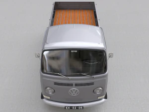 volkswagen t2 pickup single cabine 1969 3D Model