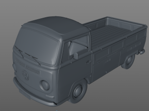 volkswagen t2 pickup single cabine 1969 Model 3D