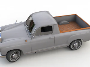 mercedes-benz 180d w120 poton pickup 1958 3D Model