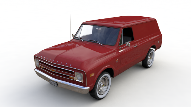 chevy c10 panel truck 1968 Model 3D .c4d .max .obj .3ds .fbx .stl .blend 