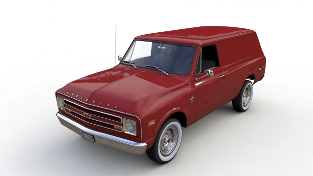 chevy c10 panel truck 1968 3D Model .c4d .max .obj .3ds .fbx .stl .blend 