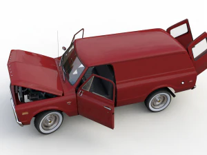 chevy c10 panel truck 1968 3D Model
