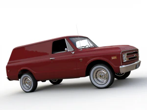 chevy c10 panel truck 1968 3D Model