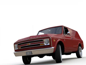 chevy c10 panel truck 1968 3D Model
