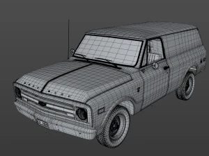 chevy c10 panel truck 1968 3D Model