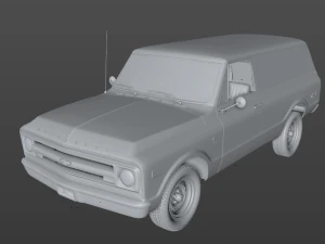 chevy c10 panel truck 1968 3D Model