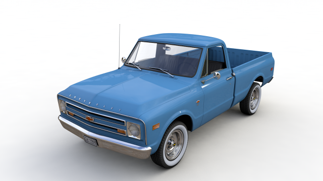 chevy c10 pickup fleetside truck 1968 3Dモデル .c4d .max .obj .3ds .fbx .stl .blend 