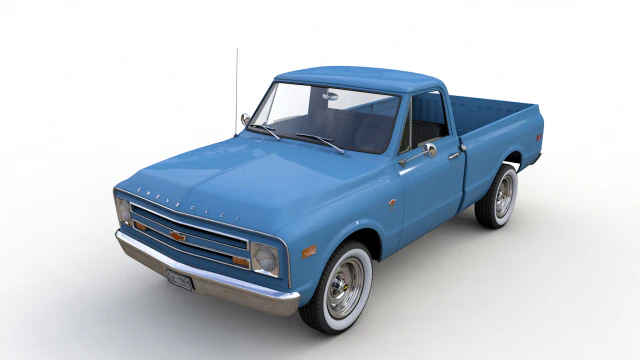 chevy c10 pickup fleetside truck 1968 3D Model .c4d .max .obj .3ds .fbx .stl .blend 