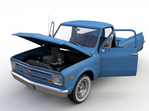 chevy c10 pickup fleetside truck 1968 3Dモデル