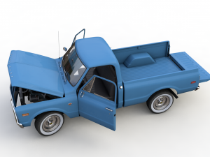 chevy c10 pickup fleetside truck 1968 3Dモデル