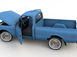chevy c10 pickup fleetside truck 1968 3Dモデル