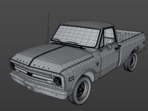 chevy c10 pickup fleetside truck 1968 3Dモデル