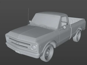 chevy c10 pickup fleetside truck 1968 3D Model