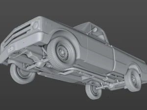 chevy c10 pickup fleetside truck 1968 3D Model