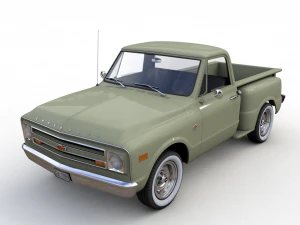 chevy c10 pickup side truck 1968 3D Модель