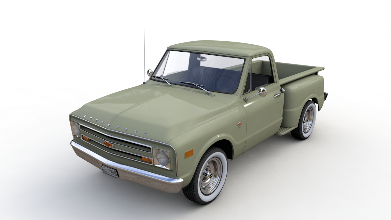 Chevy C10 Pickup Stepside Truck 1968 3d Model In Truck 3dexport