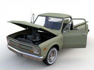 chevy c10 pickup stepside truck 1968 3D Model