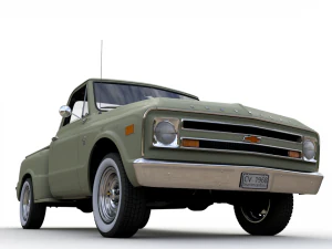 chevy c10 pickup stepside truck 1968 3D Model