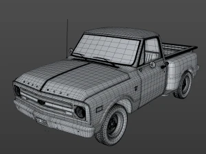 chevy c10 pickup stepside truck 1968 3D Model