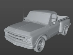 chevy c10 pickup stepside truck 1968 3D Model