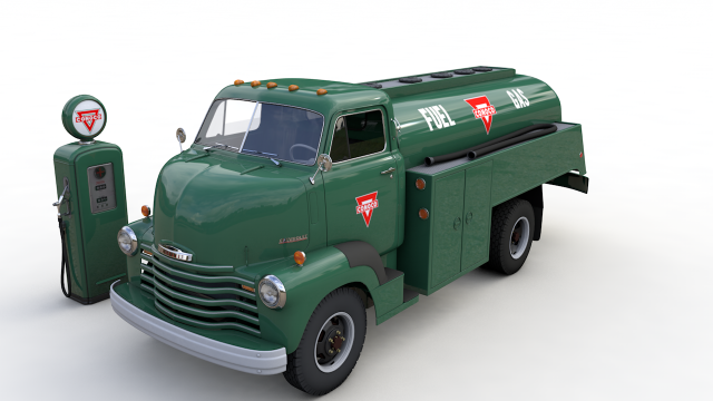 chevy 6400 fuel truck 1949 3Dモデル .c4d .max .obj .3ds .fbx .stl .blend 