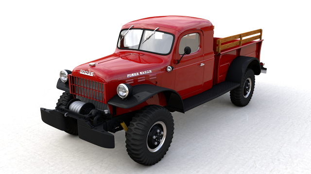 dodge power wagon x-cab 1946 3D Model .c4d .max .obj .3ds .fbx .stl .blend 