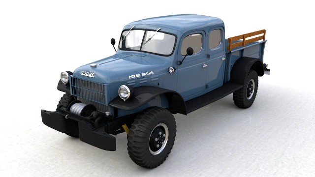 dodge power wagon crew cab 1946 3D Model .c4d .max .obj .3ds .fbx .stl .blend