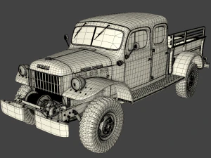 dodge power wagon crew cab 1946 3D Model