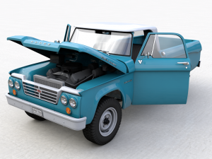dodge power wagon single cab 1964 3D Модель