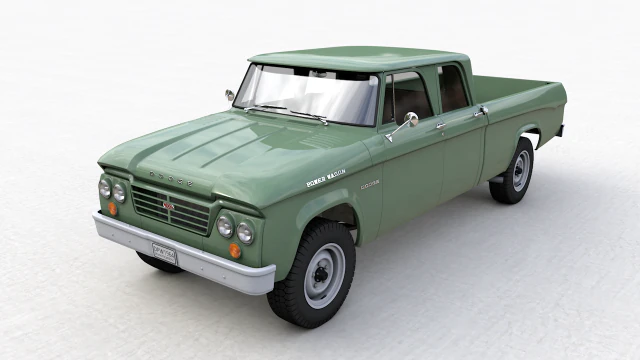 dodge power wagon crewcab 1964 3D Model .c4d .max .obj .3ds .fbx .stl .blend