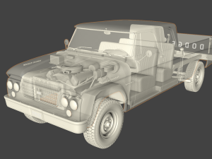 dodge power wagon crewcab 1964 3D Модель