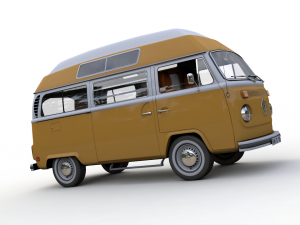 volkswagen t2 hight top safare camper 1974 Modelo 3D