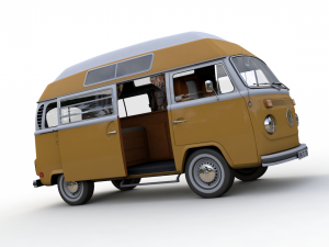 volkswagen t2 hight top safare camper 1974 Modelo 3D