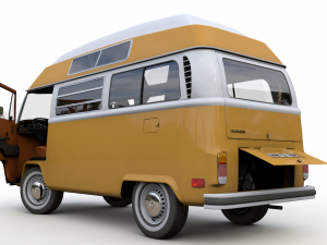 volkswagen t2 hight top safare camper 1974 Modelo 3D