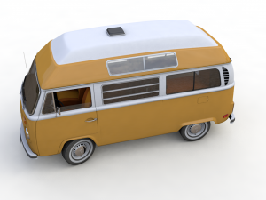 volkswagen t2 hight top safare camper 1974 Modelo 3D