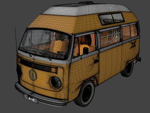 volkswagen t2 hight top safare camper 1974 Modelo 3D