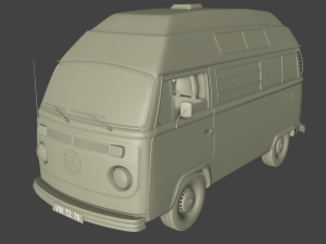 volkswagen t2 hight top safare camper 1974 Modelo 3D