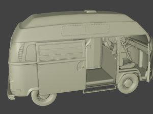 volkswagen t2 hight top safare camper 1974 Modelo 3D