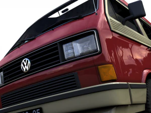 volkswagen t3 dehler profi camper 1989 3D Model