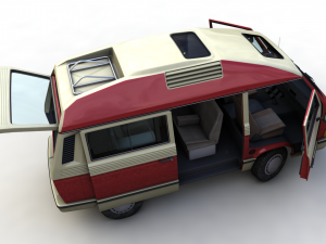 volkswagen t3 dehler profi camper 1989 3D 모델