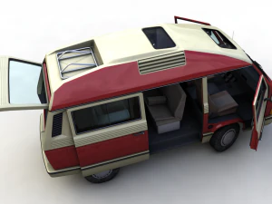 volkswagen t3 dehler profi camper 1989 3D Model