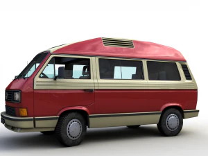 volkswagen t3 dehler profi camper 1989 3D Model