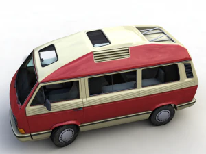 volkswagen t3 dehler profi camper 1989 3D Model