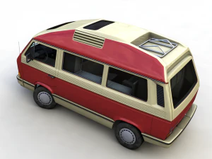 volkswagen t3 dehler profi camper 1989 3D Model