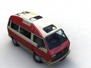 volkswagen t3 dehler profi camper 1989 3D 모델