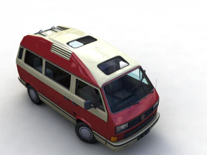 volkswagen t3 dehler profi camper 1989 3D Model