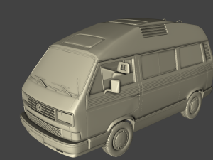 volkswagen t3 dehler profi camper 1989 3D 모델