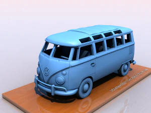 폭스바겐 타입 1 마이크로버스 디럭스 1968 3D 프린트 모델
