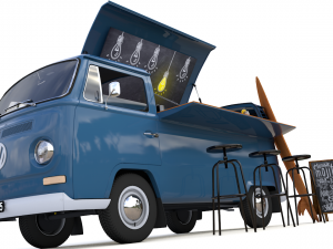 vw t2 food and coffee van 1974 Modelo 3D