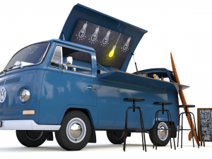vw t2 food and coffee van 1974 Modelo 3D